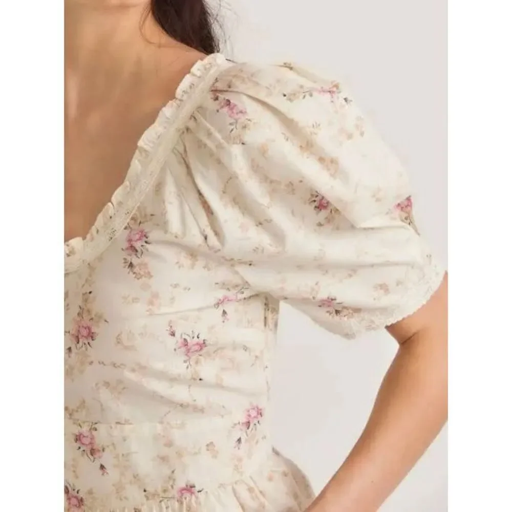 NEW LoveShackFancy Women’s S Tayshia Pink Parasail Blouse